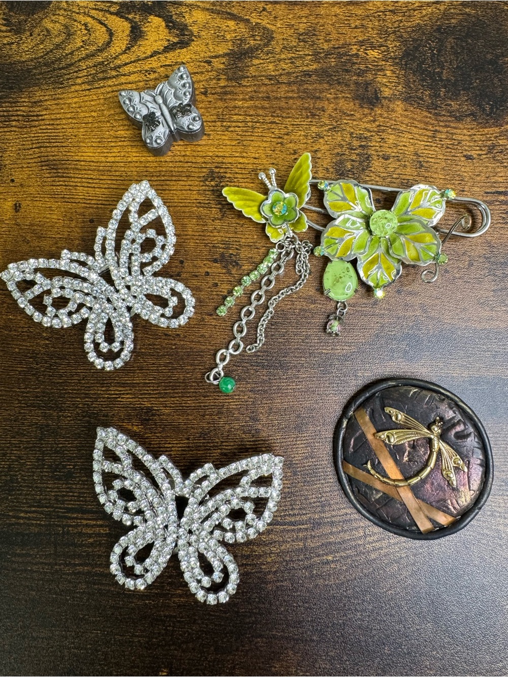 Butterfly Jewelry Lot - Pins, Brooch, Torino Trinket Box & Scarf Clips